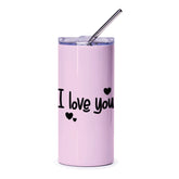 I Love You Tumbler, Heart Tumbler, Cute Tumbler, Valentines Day Tumbler, Gift For Her, Gift For Him, Anniversary Gift, Romantic Tumbler - Tawshia